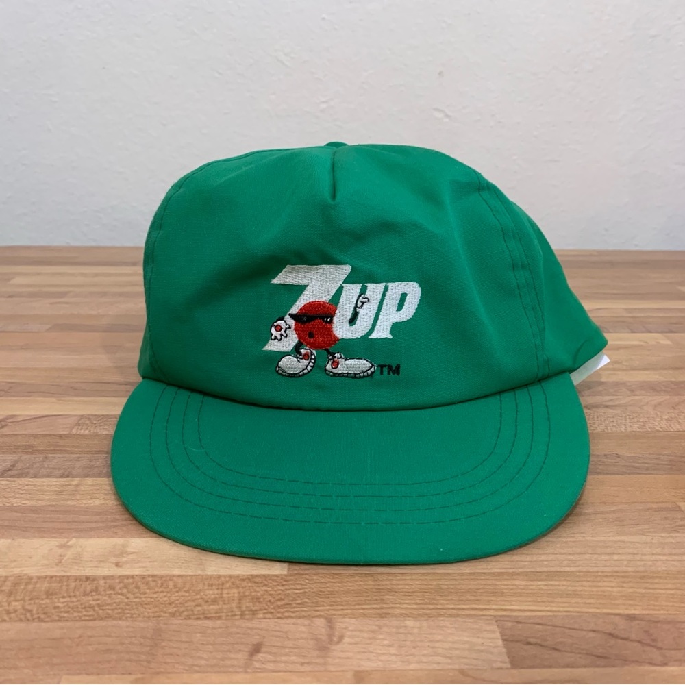Vintage 7 Up Soda Pop Embroidered Logo Hat Adjustable Snap Back Adult One Size